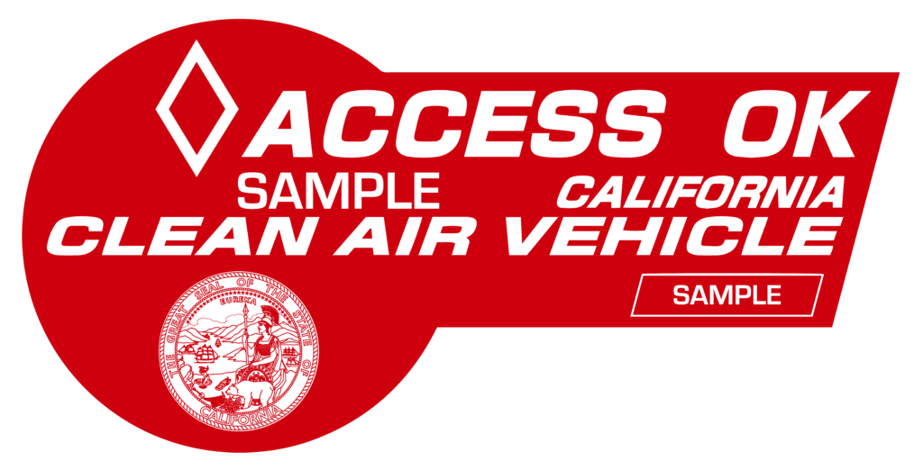 Clean Air Vehicle Discount Metro ExpressLanes   CAV Decal Red 01 1024x522 